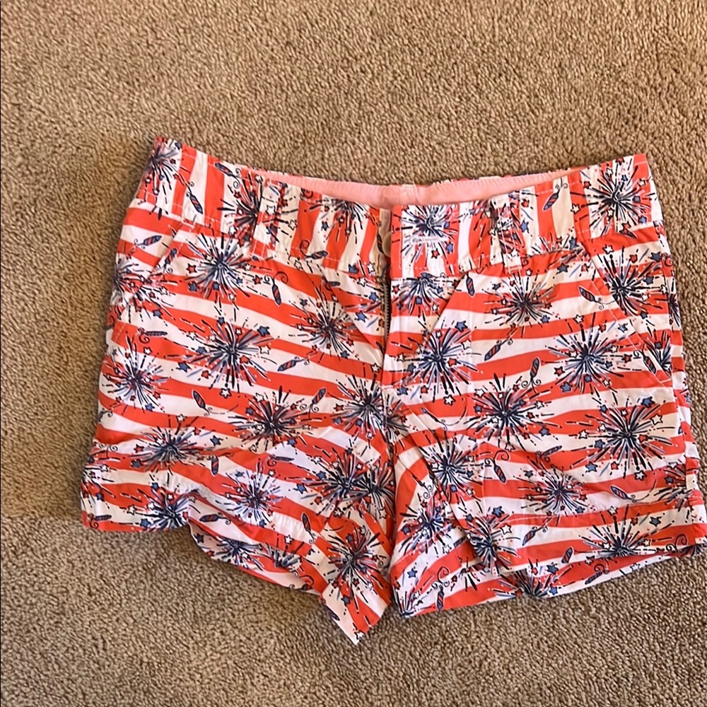 Rare Lilly Pulitzer red white blue fireworks Callahan short size 0